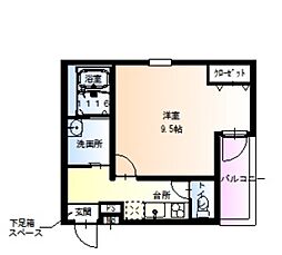 フジパレス堺南長尾5番館 1Kの間取図画像