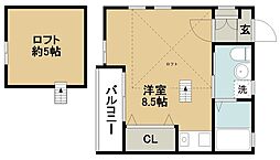 ロアール北方 ワンルームの間取図画像