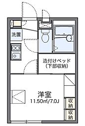 レオパレスプレミール 1階1Kの間取り