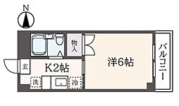 ニューハイム井上 3階1Kの間取り