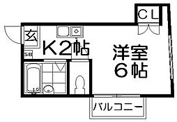 ラルゴ旭町 ワンルームの間取図画像