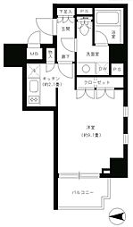 パークキューブ神田 13階1Kの間取り