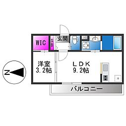 グランパセオノース 1LDKの間取図画像