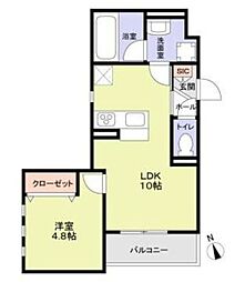 (仮称)さいたま市見沼区東大宮5丁目計画 1LDKの間取図画像