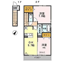 ドルチェ伊豆長岡 2DKの間取図画像