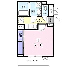 マーサベル 1Kの間取図画像