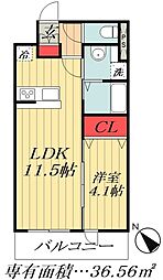 都営新宿線 瑞江駅 徒歩16分の賃貸マンション 3階1LDKの間取り
