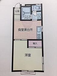 グリーンハイム湘南 1DKの間取図画像