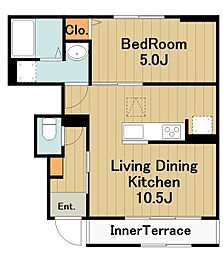 リーブルファイン相模原中央区中央 1階1LDKの間取り
