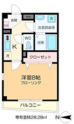 シテセレスト東砂 1Kの間取図画像