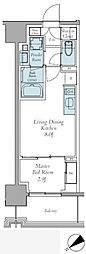 クレストコート東中野 1LDKの間取図画像