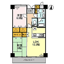 EAST VILLAGE 2001 3階2LDKの間取り