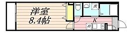 フラット柏 1Kの間取図画像