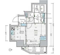 MAXIV東府中 1DKの間取図画像