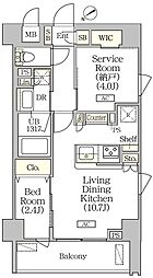 オルサス清澄白河リバーフロント 7階1SLDKの間取り
