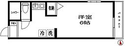 ヴェルドミール ワンルームの間取図画像