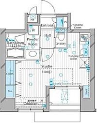 グラントゥルース東向島 5階ワンルームの間取り
