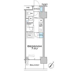 ＭＦＰＲコート武蔵小山 12階1Kの間取り