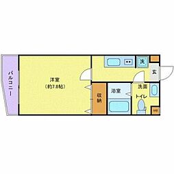 ピアコートＴＭ東久留米弐番館 5階1Kの間取り