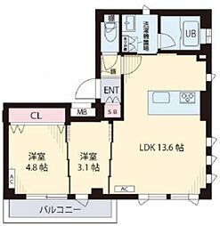 セイワ レジデンス 4階2LDKの間取り