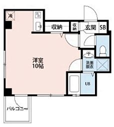 東京メトロ東西線 南砂町駅 徒歩3分の賃貸アパート 2階ワンルームの間取り