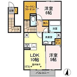 マテリアルレジデンス 2LDKの間取図画像