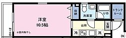 ボヌール東長崎 2階1Kの間取り