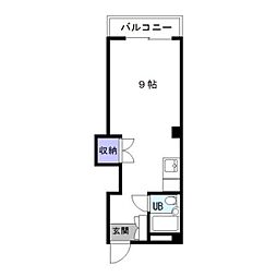 ベルハイム箱崎 ワンルームの間取図画像