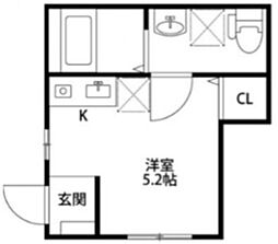 ベレガンス八千代台 1階ワンルームの間取り