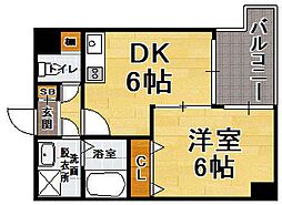 ピュアドームエストーレ姪浜 1DKの間取図画像