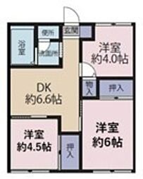 Chronos下鶴間 3DKの間取図画像