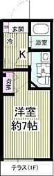 京王井の頭線 西永福駅 徒歩14分の賃貸アパート 1階1Kの間取り