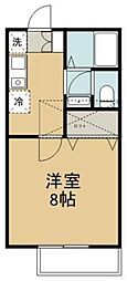 レインボーコート 1Kの間取図画像