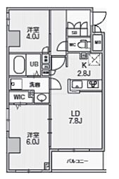 Alivis中野 2階2LDKの間取り