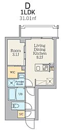 Garden Xavis不動前 1LDKの間取図画像