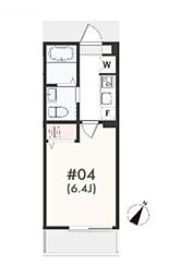 アザーレ・バモス宮崎台 1Kの間取図画像