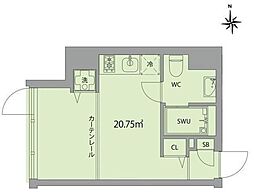 グランアセット秋葉原 ワンルームの間取図画像