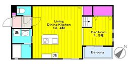 グランドゥール向ケ丘 1LDKの間取図画像