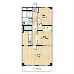 トーシンコーポ若草台 2LDKの間取図画像