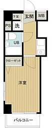 フェニックス茗荷谷 1Kの間取図画像