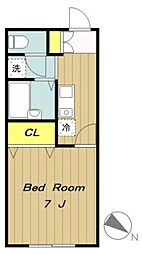 Amour琴 1Kの間取図画像