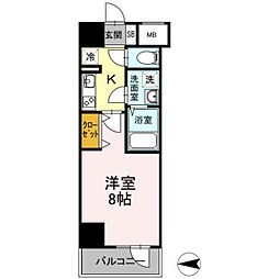 D-room早稲田 1Kの間取図画像