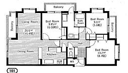 ベルフォーレ等々力 3LDKの間取図画像