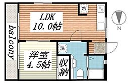 ベラドーモA 1LDKの間取図画像