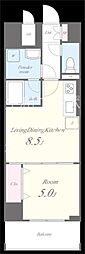 グランディール海老名 1LDKの間取図画像