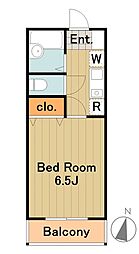 多摩都市モノレール 大塚・帝京大学駅 徒歩5分の賃貸マンション 1階1Kの間取り