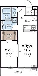 リブリーROCHE2 1LDKの間取図画像