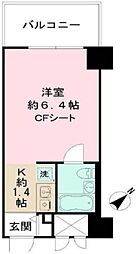 グローリア初穂御殿山 ワンルームの間取図画像