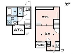 CB指扇リコ 2階1Kの間取り