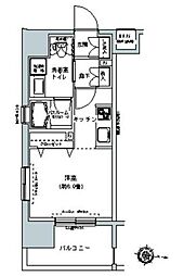 パークキューブ板橋本町 7階1Kの間取り